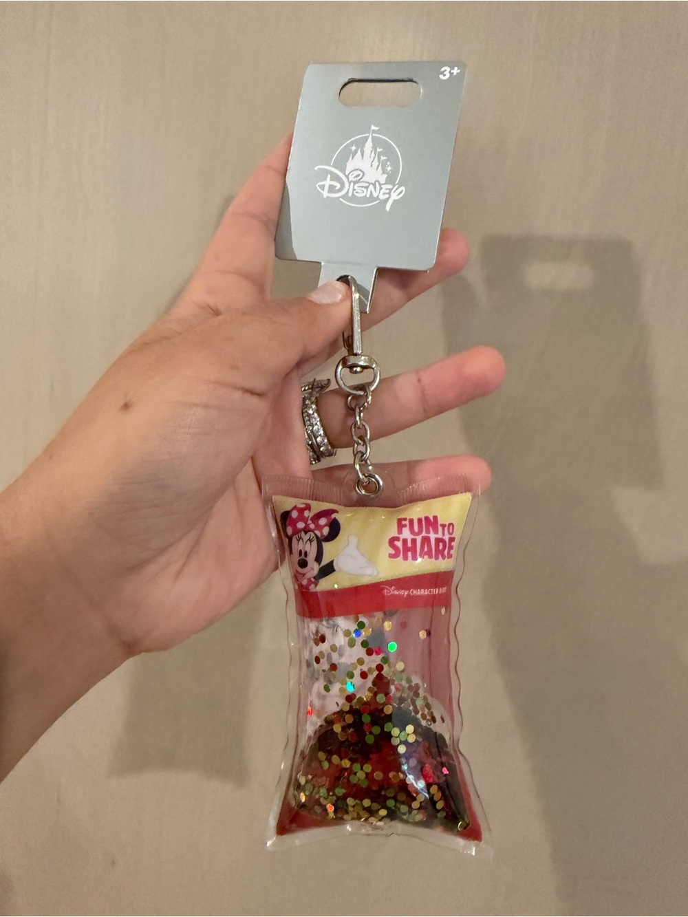 Disney Minnie Mouse candy glitter gummy Disney characters Confetti Keychain